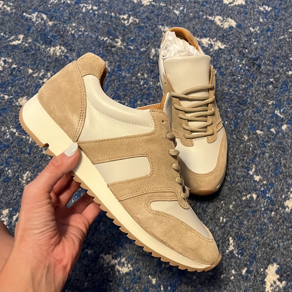 Able Tan and Cream Women's Sneakers - Picture 5 of 7